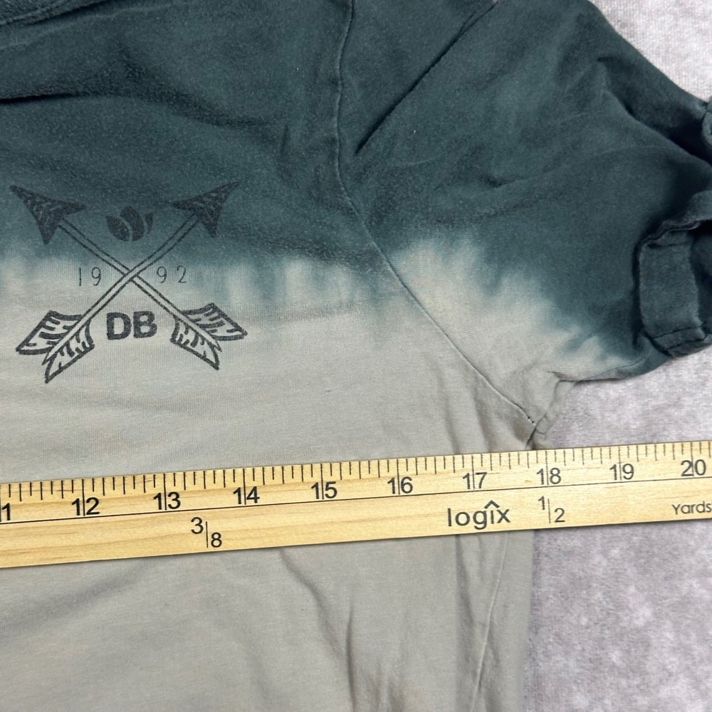 Vintage Dutch Bros Coffee Mens Medium Green Dip Dye Graphic T Shirt Luv Retro - Picture 5 of 7